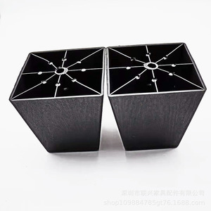 Patas de Sofá Cuadradas de Plástico Lianxing, 99x66x100mm, Acabado en Grano de Madera Negra, Patas para Muebles - Product Image 3