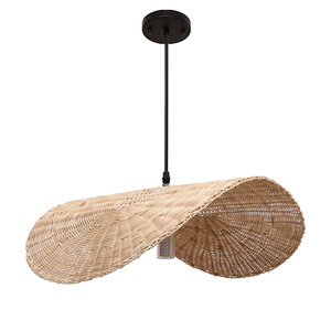 Lámpara de Techo Moderna Vintage Wabi-Sabi con Pantalla de Ratán Tejida a Mano en Blanco Cálido para Hoteles/Restaurantes/Espacios de Vida - Product Image 2