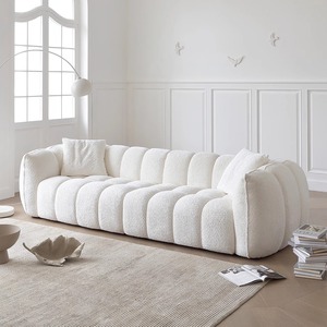 Juego de Sofá<span class=keywords><strong>s</strong></span> de Terciopelo Blanco de Lujo Moderno, Sofá de Sala de Estar Comprimido al Vacío con Relleno de Esponja, Muebles para el Hogar y Comerciales - Product Image 1