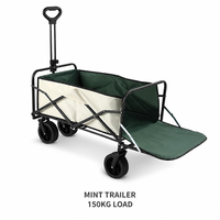 Chariot de jardin pliable 150 kg avec remorque et roues larges, chariot de jardin robuste pour travaux agricoles et de jardinage