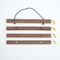 Support mural en noyer massif personnalisé pour affiches, barre de suspension en bois avec vis de serrage en laiton pour impressions sur toile et œuvres d'art murales