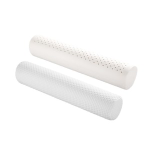 Almohada cervical de látex tailandesa con arco inverso para enderezar el cuello, proporciona soporte lumbar y promueve el sueño. Cilíndrico - Product Image 1
