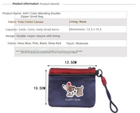Nouvelle trousse de toilette originale en toile double couche avec patchwork panda/chien, mignonne et spacieuse, porte-cartes et porte-identité, avec compartiment pour serviettes hygiéniques