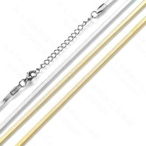 สร้อยคอแบบโซ่ลายก้างปลาชุบทอง 18K กันน้ำ วัสดุ 316L สำหรับทำเครื่องประดับ สร้อยคอผู้หญิง - Product Image 4