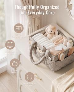 Organisateur de couches pour bébé, bac de rangement pour la chambre d'enfant et organisateur de voiture pour couches et lingettes pour bébé - Product Image 3