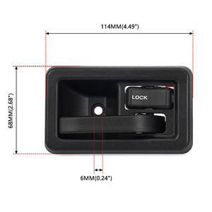 Jeep Wrangler Interior Door Handle Cover Black ABS Pair Lock <b>Button</b> Included - Product Image 2