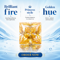 Moissanite Jaune Fantaisie Taille Émeraude/Cœur, Pierre Précieuse Non Montée, Pureté VVS1-VS2, 6,5 mm, Polissage Brillant, Certifiée IGI, Vente en Gros