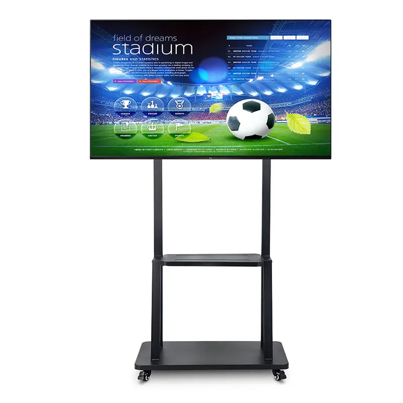 Chariots support TV pour 32/43/75 pouces support de télévision LCD LED amovible avec support de moniteur en acier laminé à froid