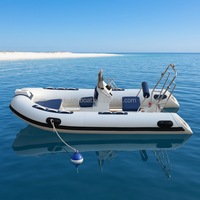 Bateau pneumatique semi-rigide de 13 pieds en Hypalon PVC et fibre de verre, ensemble combiné avec moteur hors-bord 30 CV, pour la pêche en famille et les activités de plein air