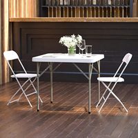 Table pliante carrée de 86 cm en plastique, vente en gros d'usine, facile à transporter pour banquets et mariages
