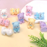 Miniatures d'ours de simulation de couleur unie, 100 pièces, ornement créatif, décoration de bureau, bijoux DIY, animal mignon