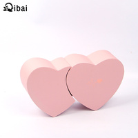 Caja de Regalo en Forma de Corazón de Color Sólido Qibai, Caja de Dulces para Boda con Doble Cubierta Transparente de PVC, Jabón de Flores para el Día de San Valentín