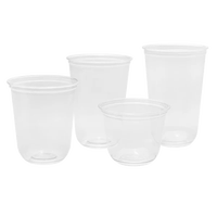 Vasos de Plástico en Forma de U Personalizados con Tapas, 95 mm, Fondo Redondo, Vasos Desechables de PET en Forma de U para Té de Burbujas, Boba, Café y Bebidas, Venta al Por Mayor