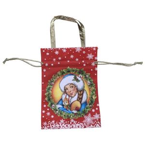 Sacs cadeaux de Noël personnalisés en non-tissé, sacs à bonbons russes - Product Image 2