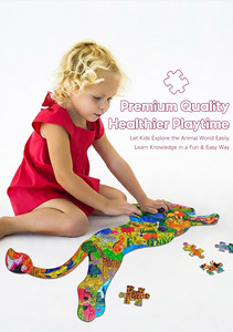<span class=keywords><strong>Puzzle</strong></span> en bois d'<span class=keywords><strong>animaux</strong></span> <span class=keywords><strong>sauvages</strong></span> personnalisé de qualité supérieure, 24-72 pièces, découpe au laser, bois d'érable, revêtement laqué brillant, vente en gros OEM, jouet pour enfants, cadeau - Product Image 6