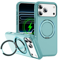 Funda Magnética Transparente de Lujo JUNBO con Anillo y Soporte para iPhone 17 18 16 15 14 Pro Max, Carcasa Antigolpes de TPU y PC
