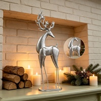 Figurine de cerf de Noël de luxe en fer, à poser sur table ou cheminée, ornement de maison lumineux, cadeau de Noël, décoration de fêtes
