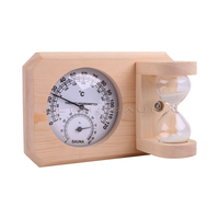 Pinus Aksesori Sauna Jam Pasir Sauna Timer Termometer Higrometer 2 In 1