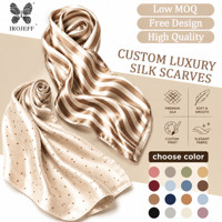 Écharpe en twill de soie élégante, impression personnalisée, douce et lisse, pour femmes, vente en gros, cadeau tendance, moderne, gracieuse, élégante, chic