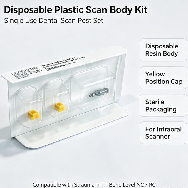 Sterile Single Use Scan Marker for Straumann ITI NC 3.3mm RC 4.1mm Plastic Digital Impression Scan Body with Gold Insert Caps