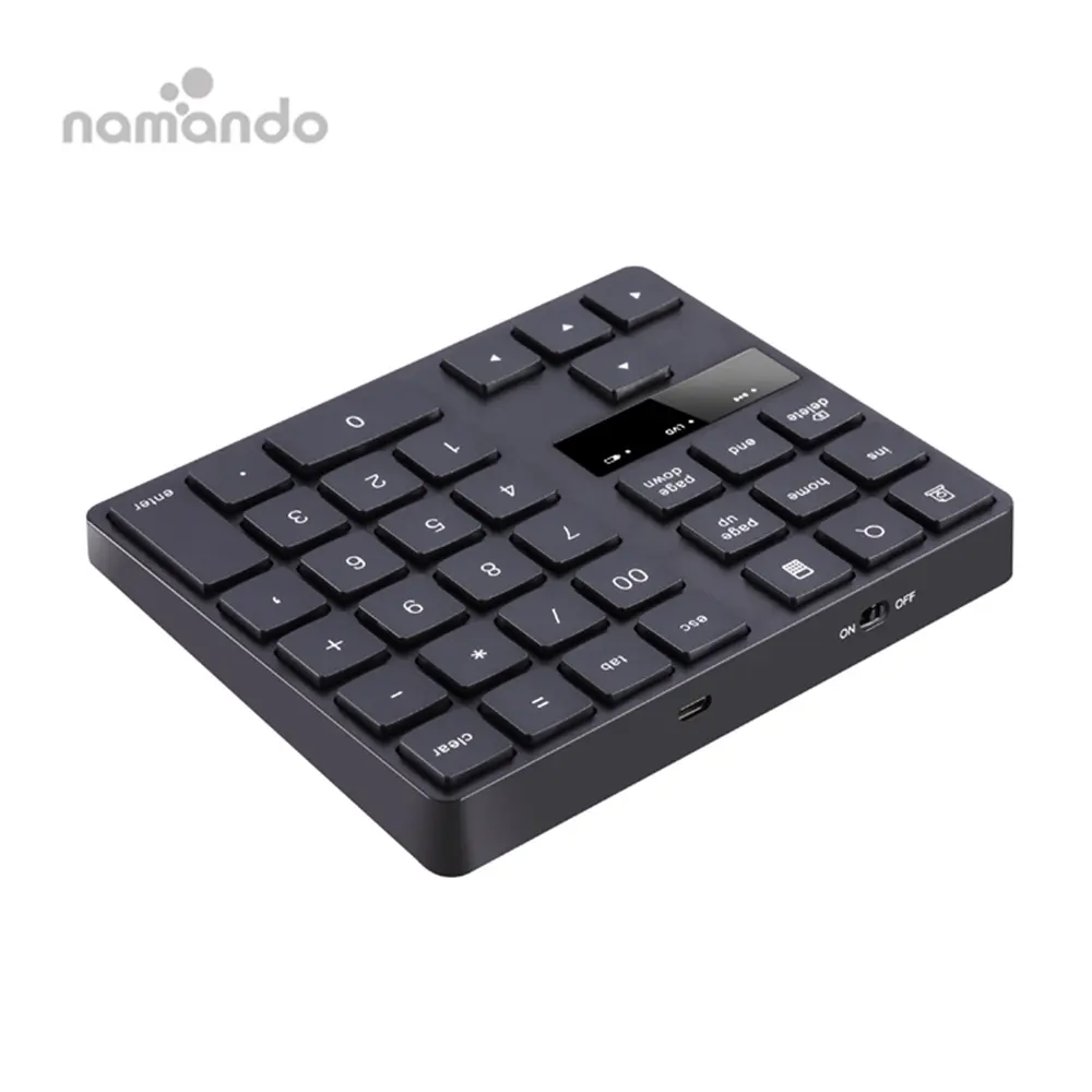 Number Pad Wireless Numeric Keypad USB-C Rechargeable External 35-Keys Numpad Financial Data Entry Keyboard for MacBook Laptop