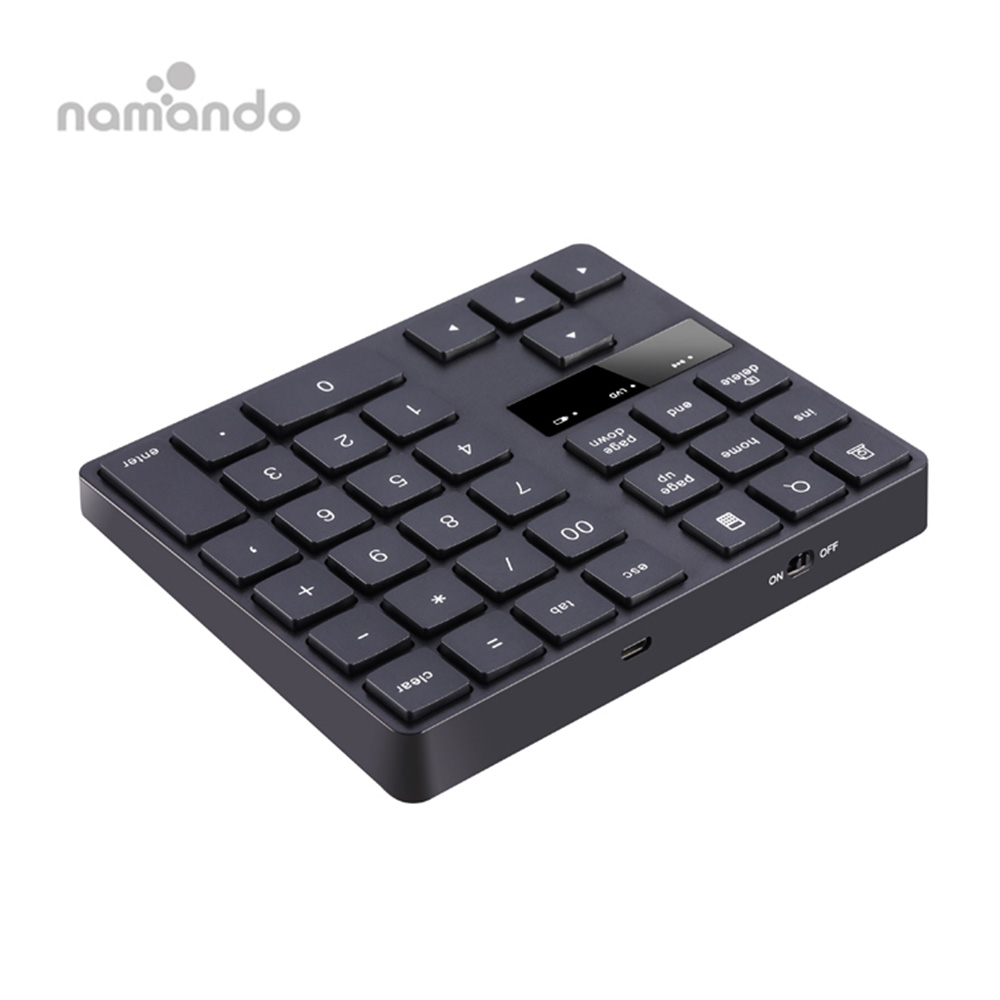 Number Pad Wireless Numeric Keypad USB-C Rechargeable External 35-Keys Numpad Financial Data Entry Keyboard for MacBook Laptop