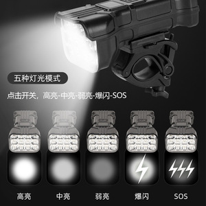 Luz Delantera para Bicicleta, 12 LED, IPX4, Batería Recargable, Equipo para Ciclismo de Montaña al Aire Libre - Product Image 3
