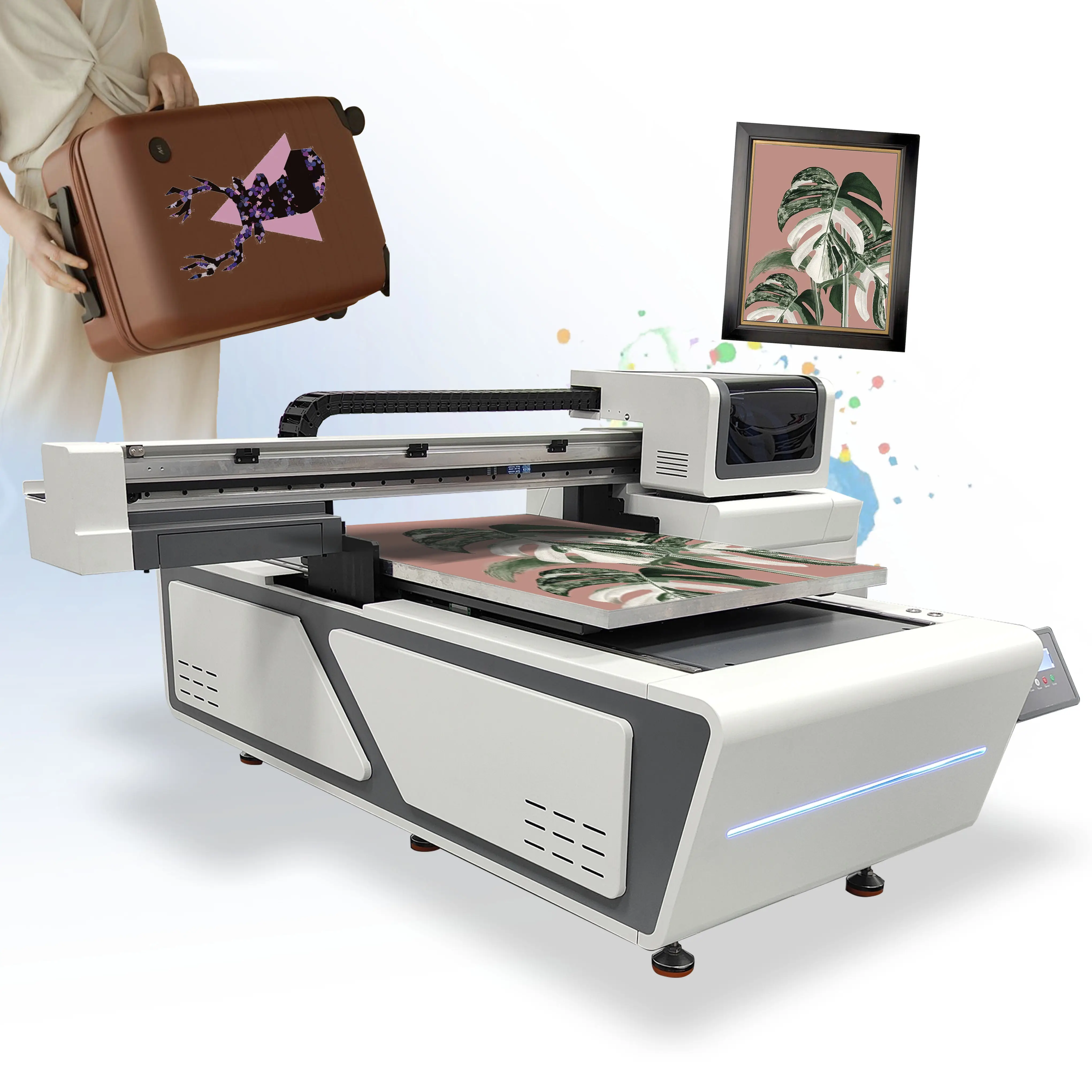 เครื่องพิมพ์ UV Flatbed ขนาด 6090 คุณภาพสูงราคาถูกเพื่อพิมพ์ข้อความและโลโก้