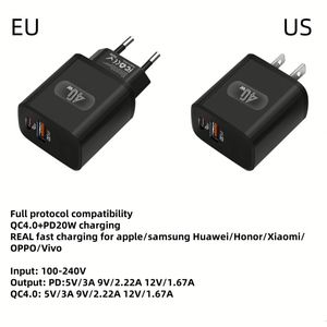 Cargador de Pared de 40W Compatible con Protocolo Completo, Doble Puerto, Adaptador de Corriente PD de 20W Tipo C para iPhone 17, Samsung Pad y Tablet - Product Image 2
