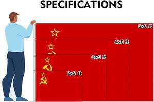 Impresión digital 3x5ft Red Revolution Union Repúblicas Socialistas Soviéticas Bandera DE LA URSS Todas las banderas nacionales del mundo - Product Image 6