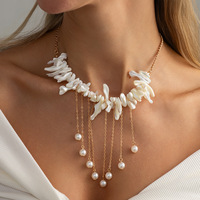 Collier de vacances chic en coquillages naturels, perles et pierres, style bohème, avec pompon, pour femme, vente en gros, bijoux fantaisie, coffret cadeau, ensembles élégants