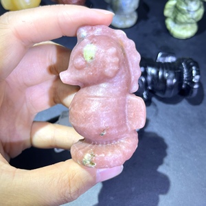 Vente en gros de sculptures artisanales en quartz clair et <span class=keywords><strong>aventurine</strong></span> verte en forme de cheval de mer, cristaux mélangés pour la décoration intérieure - Product Image 3