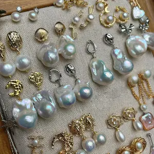 Fabrik handgemachte 18 Karat vergoldete Schmuck Barock Perlen ohrringe für Frau