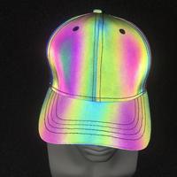 Casquette de baseball lumineuse en PVC coloré pour le commerce transfrontalier, style hip-hop européen et américain, unisexe, avec visière arc-en-ciel lumineuse