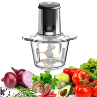 Hachoir électrique multifonction 500W Coupeur de viande de légumes à deux vitesses Bol en verre 3L pour le mélange domestique