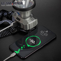 Type-C LED phares rechargeables haute puissance phare extérieur étanche Angles réglables en continu chasse Fishing-IP65 de plongée