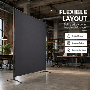 Divisorio Portatile per Ufficio 180x180cm con Telaio in Acciaio e Schermo in Tessuto 180g per Partizione del Posto di Lavoro, Distribuzione all'Ingrosso - Product Image 3