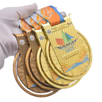 Médaille de course personnalisée en usine, de haute qualité, dorée brillante, creuse 3D, finition UV, pour le festival BALANGAY des Philippines, pour événements sportifs