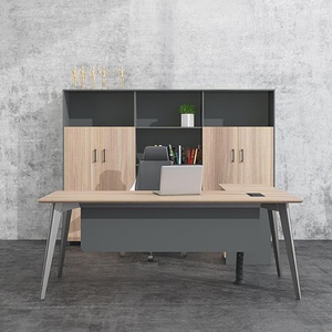Modern Simple Executive Office Furniture Wooden Computer <b>Desk</b> with Resin <b>Table</b> Top and Modular Drawers for Home Study - Product Image 5