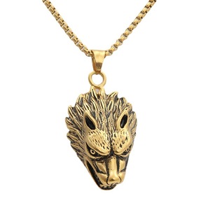 Wolf Head Pendant Stainless Steel Men's Necklace Punk Retro Animal Charm Gift Jewelry 28042712 - Product Image 4