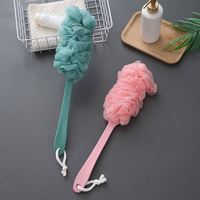 Vente en gros Long manche PE Mesh Loofah Douche Épurateur Exfoliant Luffa Dos Bain Corps Brosse