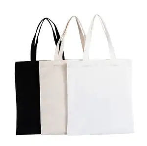 Wholesale Personalized Blank Plain Recycled Cotton Canvas Bags Reusable Shopping Tote Bags With Custom Printed Logo Handbags
