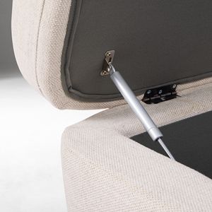 Puf Tapizado en Tela Beige - Banco Moderno <span class=keywords><strong>para</strong></span> el Pie <span class=keywords><strong>de</strong></span> <span class=keywords><strong>la</strong></span> <span class=keywords><strong>Cama</strong></span> con Patas <span class=keywords><strong>de</strong></span> Madera |   Taburete <span class=keywords><strong>de</strong></span> Almacenamiento <span class=keywords><strong>para</strong></span> Sala <span class=keywords><strong>de</strong></span> Estar <span class=keywords><strong>de</strong></span> Hotel - Product Image 6