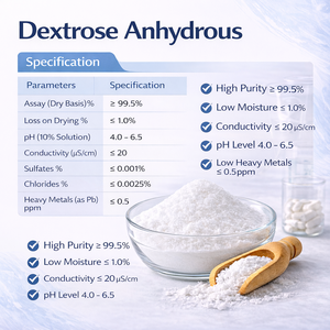 Dextrose Anhydre Additif Alimentaire Poudre Cristalline Blanche pour l'Industrie des Boissons et de la Boulangerie - Product Image 2