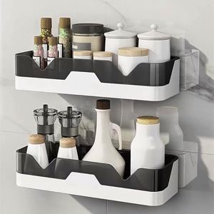 Free Drilling Eco-Friendly <b>Plastic</b> Wall Mounted Bathroom <b>Storage</b> Rack Shelves Basket Shower Shelf Organizer with <b>Drawers</b> - Product Image 3