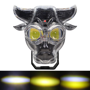 Projecteur LED Moto en Forme de Taureau, Double Couleur Jaune et Blanc, 18W, 2 Lentilles, Phare Antinébuleux Avant pour Moto et Vélo - Vente Flash - Product Image 5