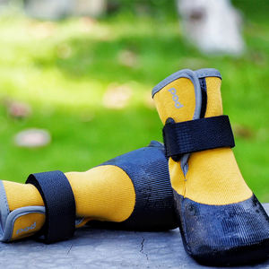 हॉट सेलिंग 4 पीसी नरम लुभावनी सूती पालतू कुत्तों के लिए गर्म पिल्ला जूते विरोधी पर्ची डिजाइन के साथ गर्म पिल्ला कुत्ते के जूते - Product Image 5