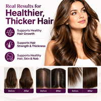 Poudre de soutien à la croissance et à la densité des cheveux pour femmes, marque privée, avec biotine, zinc, collagène marin, pour la force des cheveux et la nutrition du cuir chevelu