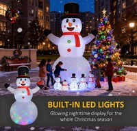 Schneemann Riesiger Aufblasbarer Schneemann mit Rotierenden Bunten LED-Lichtern Weihnachtsdekoration Geschenk-Spielzeug Weihnachtsspielzeug