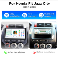 Radio Junsun con Carplay y Android Auto Inalámbrico para Honda Fit/Jazz 2002-2007, Reproductor de DVD para Auto, Unidad Principal, Multimedia, GPS, Navegación